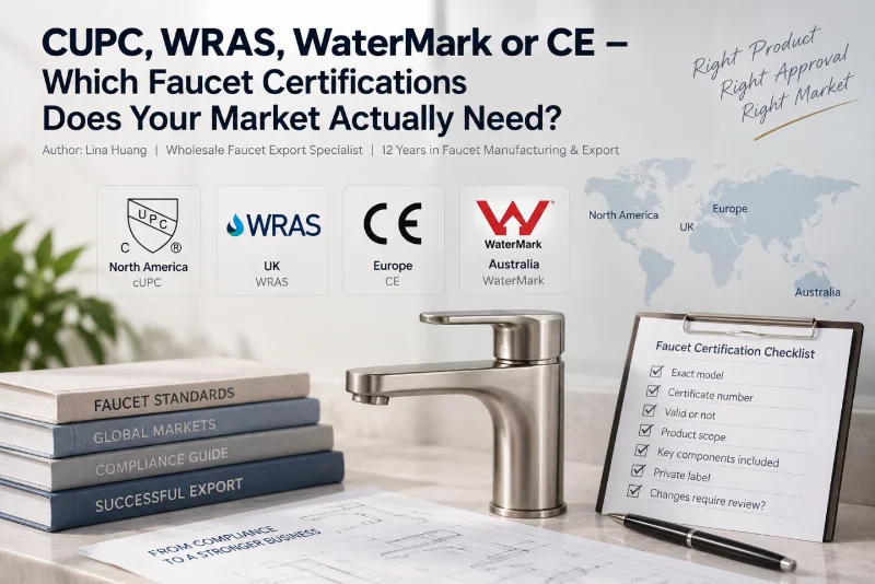 CUPC, WRAS, WaterMark ou CE – Quais certificações de torneira seu mercado realmente precisa?